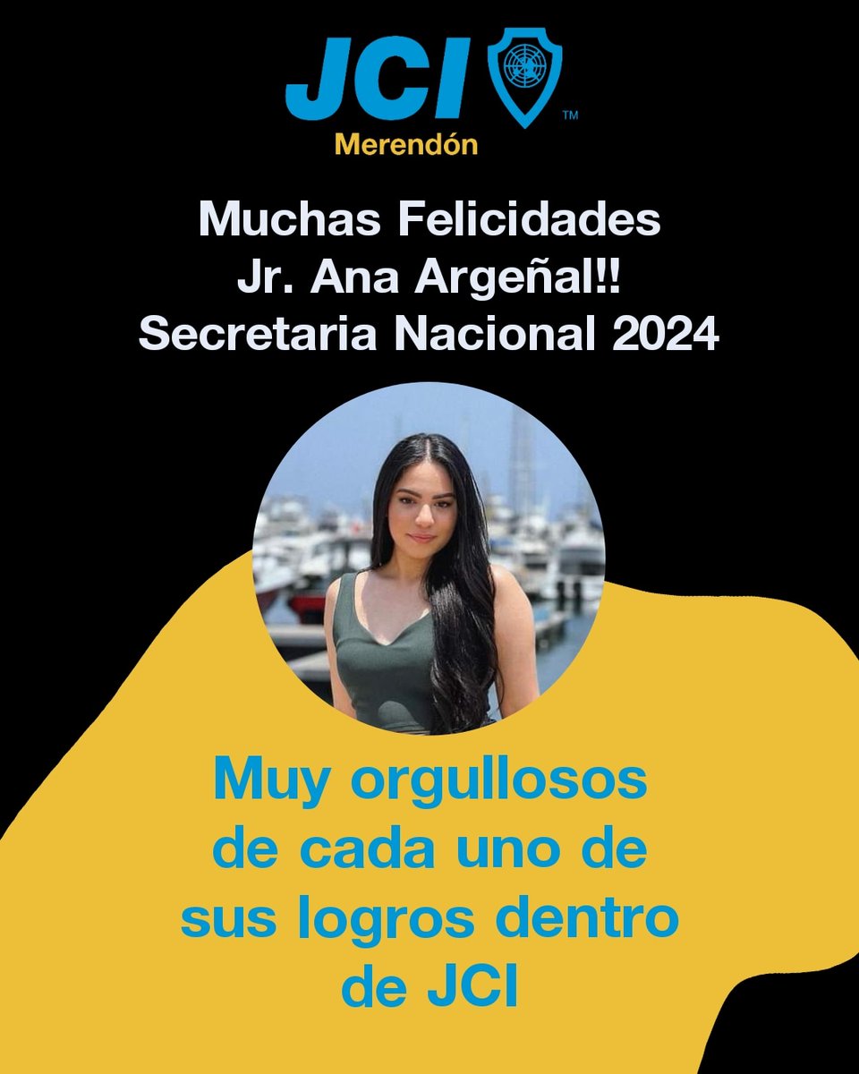 Ayer fue un gran día para #JCIMERENDON🎉! En el marco de la Convención Nacional LXXIII José María Deras Bonilla nuestra Presidente Local Jr. Ana Argeñal ha sido elegida como Secretaria Nacional 2024 💙.
Muchas Felicidades 🥳! 

#JCI #developingleaders