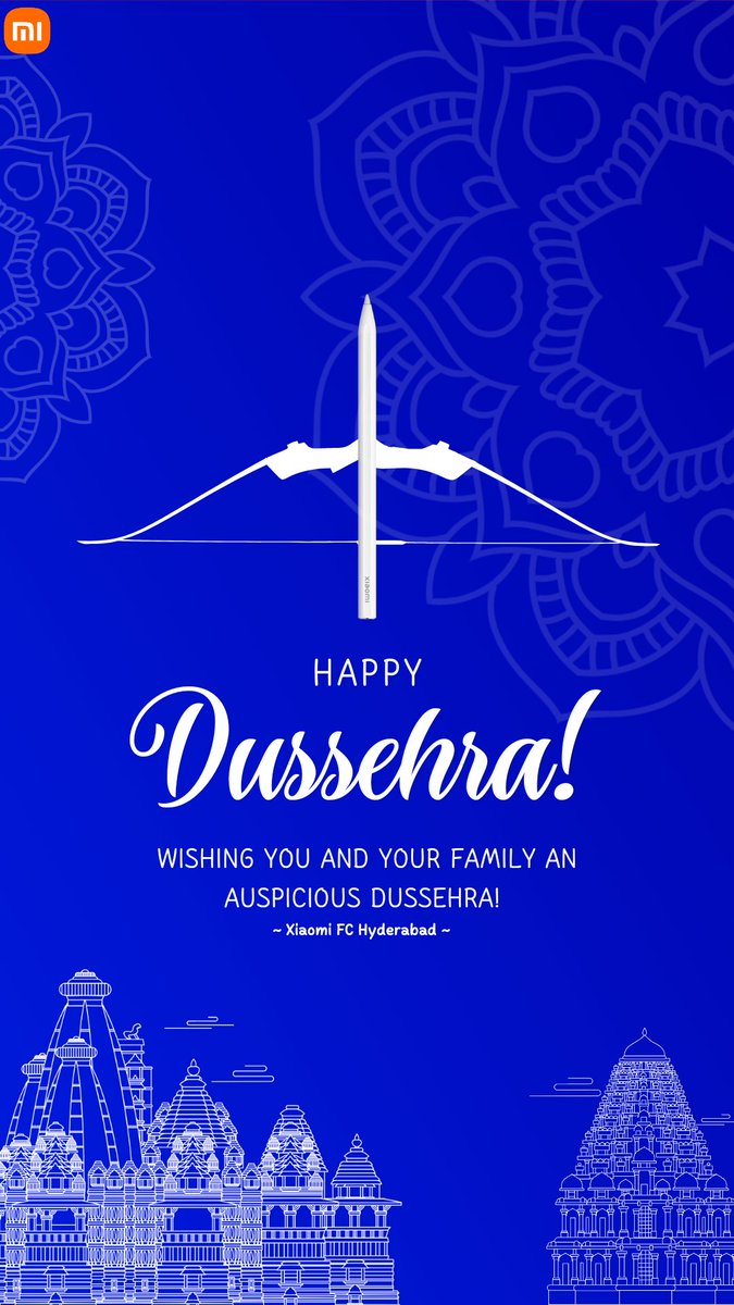 Wishing everyone a Dussehra filled with the brightness of happiness, the warmth of love, and the sweetness of success. 𝗛𝗮𝗽𝗽𝘆 𝗗𝘂𝘀𝘀𝗲𝗵𝗿𝗮! 🪔🎉

 #HappyDussehra #Dussehra2023 #XiaomiInsiders #XiaomiFCHyderabad #XiaomiIndia
