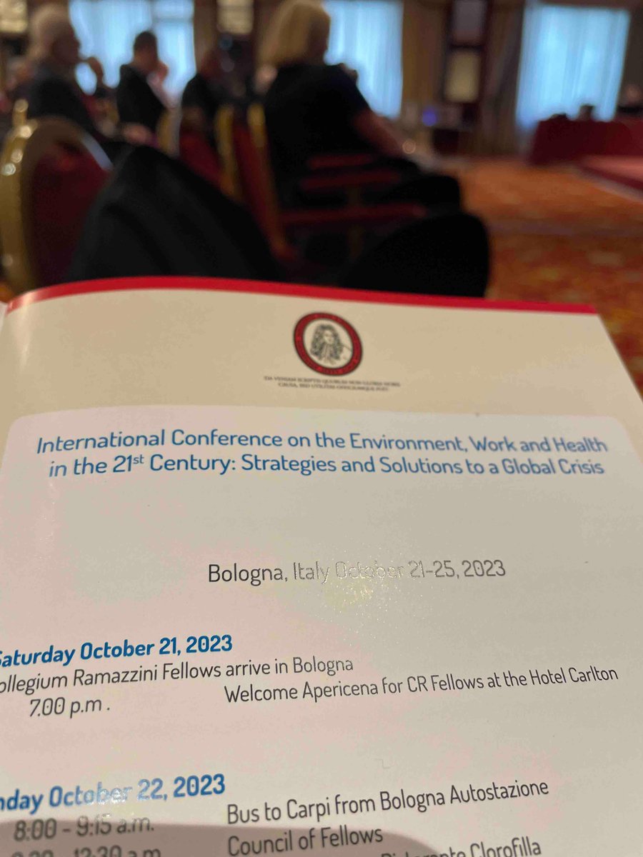 CollegiumRamazz's tweet photo. Good morning from Bologna as the #collegiumramazzini begins the International Conference on the Environment, Work and Health in the 21st Century. https://t.co/FMWSG0zBa4