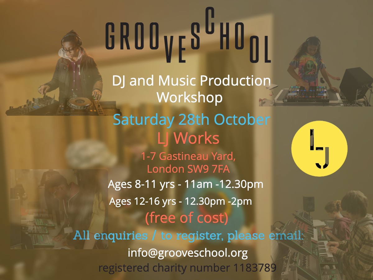 Good morning everyone. This half term we have DJ and Music Production workshops for 8-16yr olds Saturday 28th <a href="/ljworks_london/">LJ Works</a> but before that on Friday 27th we have an open morning for parents and children, volunteers, educators and trustees <a href="/3Spaceorg/">3Space</a>  10.30am-1.30pm :)