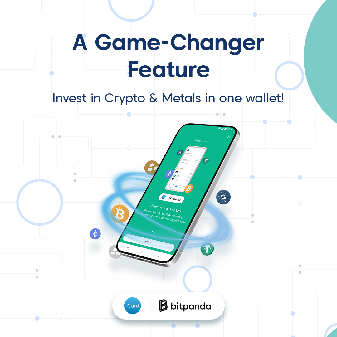 🚀 Unlock the future of investing with #iCard and #Bitpanda! 🌟 💰  ✨ You can NOW start investing in #crypto and #precious metals with as little as 1 EUR and a few taps! It's time to revolutionize how you handle your finances, all in one secure place. 💎📈