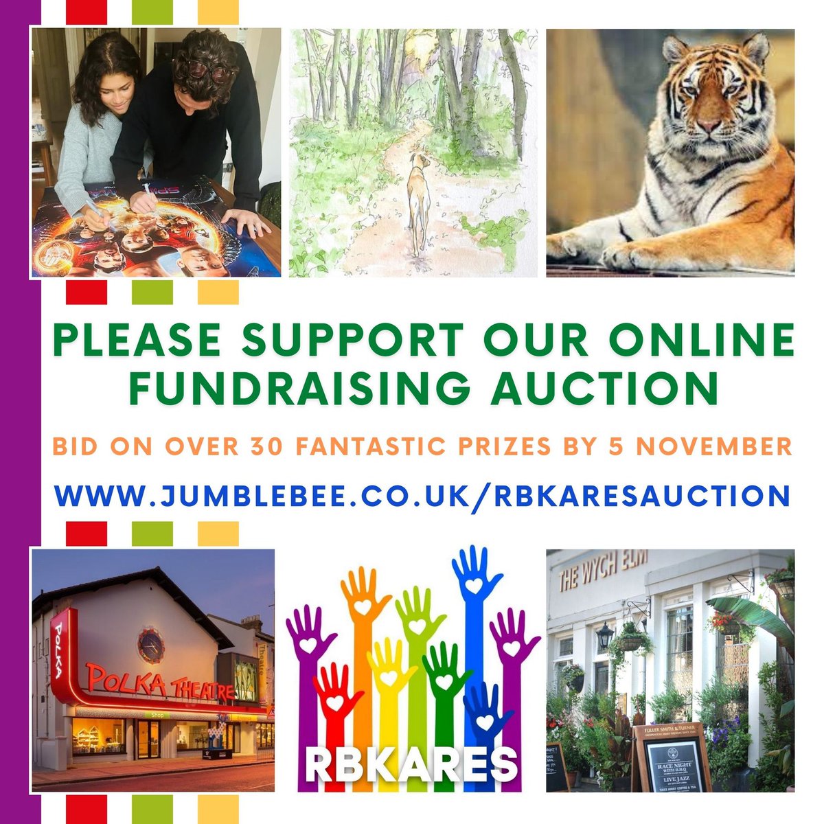 Great to see our auction make a super start! Take a look.

jumblebee.co.uk/rbkaresauction

There are some wonderful lots thanks to very generous donors- here are some

@BeeInspiredbuzz
<a href="/CASSART1984/">Cass Art</a>
<a href="/CFCFoundation/">Chelsea Foundation</a>
<a href="/DrinksIntel/">Global Drinks Intel.</a>
<a href="/EdwardJDavey/">Ed Davey</a>
<a href="/HareClaygate/">Hare and Hounds</a>
<a href="/HRP_palaces/">Historic Royal Palaces</a>
<a href="/JohnLewisRetail/">John Lewis & Partners</a>