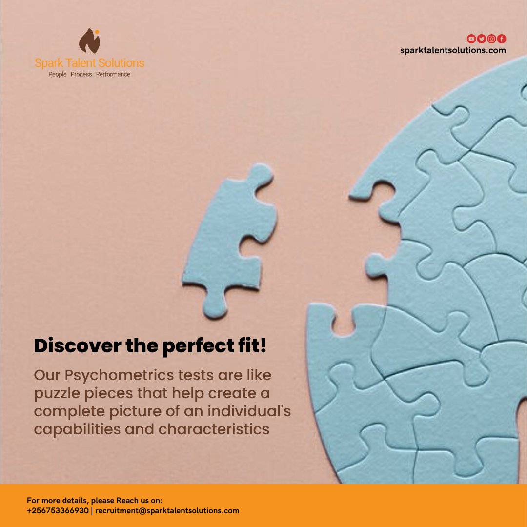 sparkTsolutions's tweet image. Discover the perfect fit! Our Psychometrics tests are like puzzle pieces that help create a complete picture of an individual&apos;s capabilities and characteristics. Let&apos;s explore how they&apos;re revolutionizing talent assessment and selection #sparktalentsolutions #psychometrictests