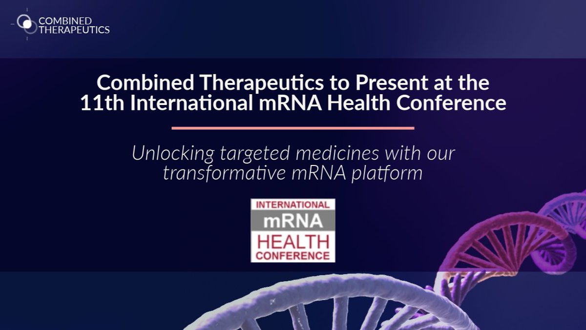 The @Combined_Tx team is excited to attend and present at the 11th International @mrnaconference later this month to spread the word about the latest developments in targeted #mRNA #vaccines! Learn more about #CTx: combinedtx.com #mrnahealthconference #mRNA2023