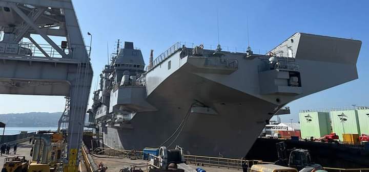 When a LHD gets drydocked... ITS Trieste ..