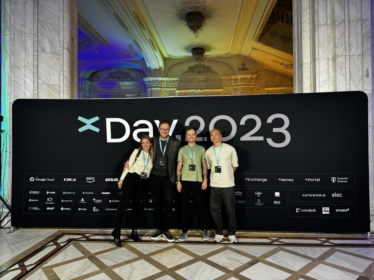 Yannicbuelow's tweet photo. It was a pleasure @xDay2023 😎

What mattered the most during the days in #bucharest?

YOU.
The community.
The beautiful people I've met F2F for the first time in my life.
The team @Multiconomy - 4 nations from different countries came together ❤️

Can't wait to see everyone again 💪