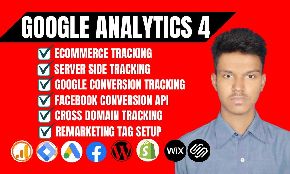 FunctionDigita's tweet image. I Will Fixing OR Setting Up Google Analytics 4 OR GA4 Enhanced Ecommerce Tracking, Facebook Pixel Setup, Facebook Conversion API, GA4 Server-Side Tracking, Google Ads Conversion Tracking into Google Tag Manager (GTM) for WordPress, Shopify, Wix and Squarespace Website.