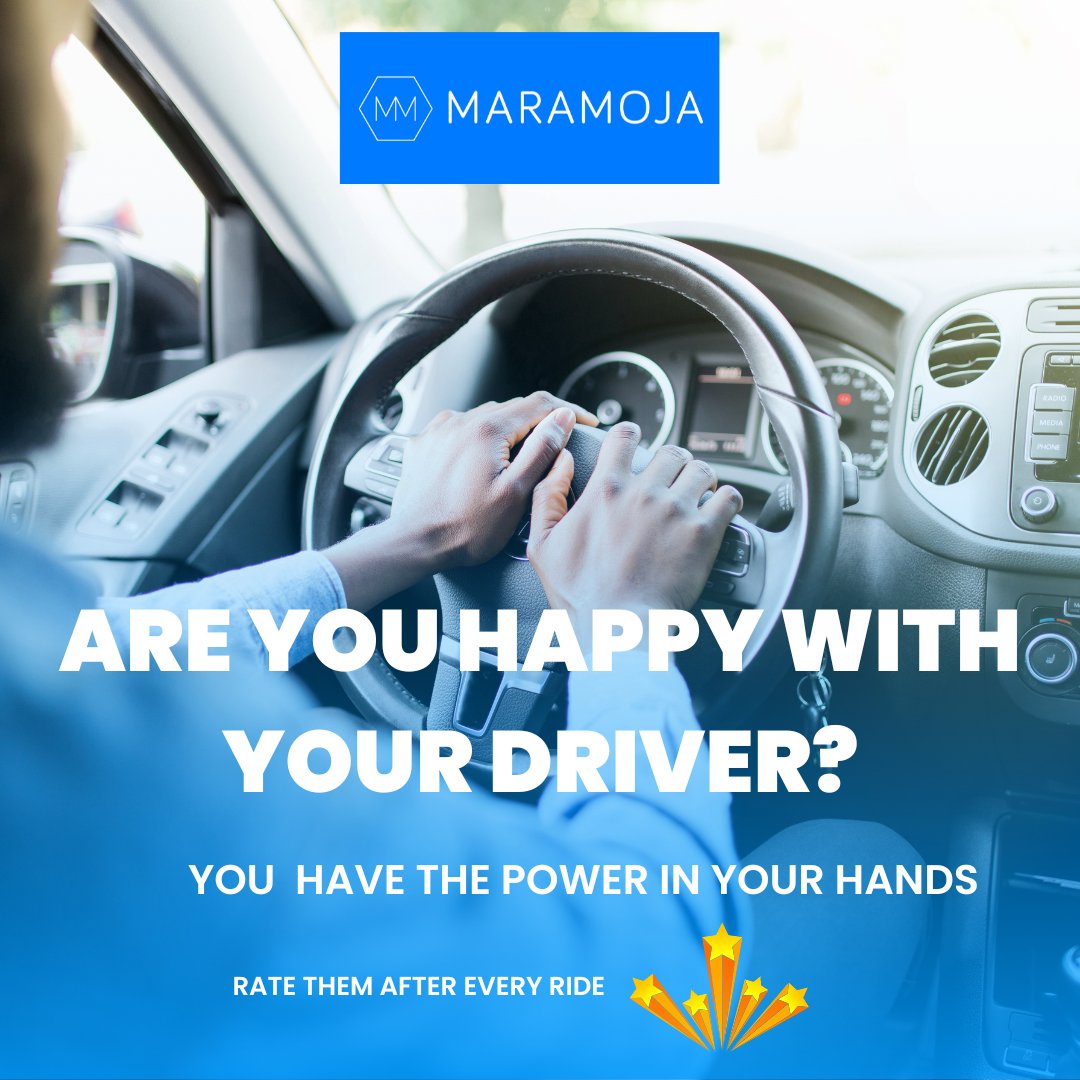 MM_Nrb's tweet image. With MARAMOJA taxi, you have the power to rate your driver after every ride. Your ratings help us in our mission to provide reliable, safe, and comfortable rides for all your travel needs. 
Your ratings matter!
#DriverRatings #EnhancedExperience #ReliableRides #SafeRides