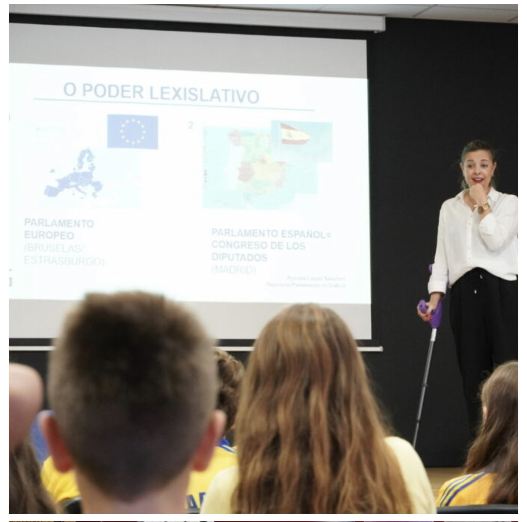 Moi agradecida polo magnífico auditorio (o meu fillo e os seus compañeiros de sexto), grazas polo interese e a participacion. 
Grazas ao colexio @colegioobradoiro por ter confiado en min como oradora para a charla : “Parlamento Galego e poder Lexislativo”. 
#parlamentodegalicia