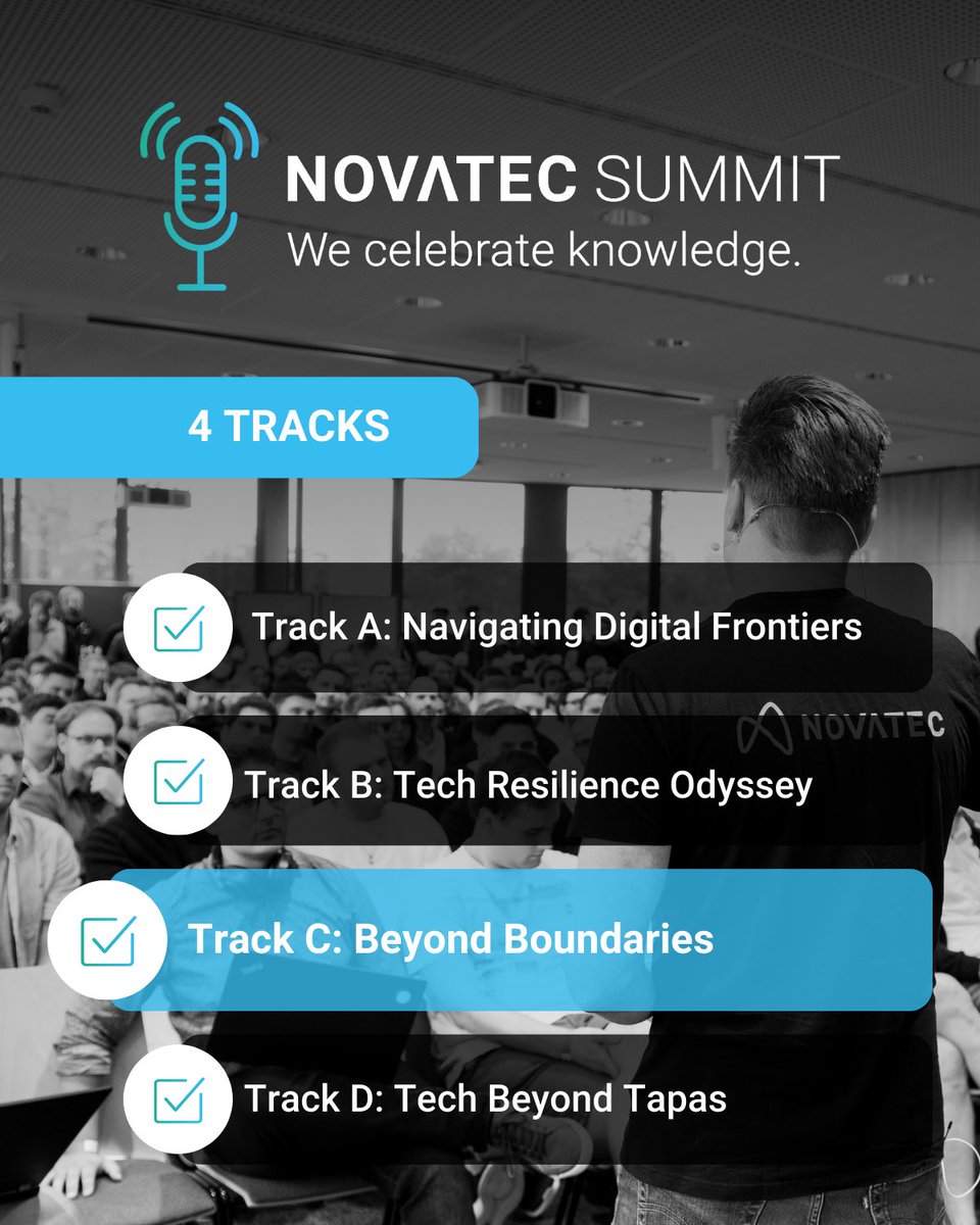 novatecgmbh's tweet photo. Celebrate knowledge with us on November 9th, 2023. 🎉 

Learn all about #Monitoring, #Security and #CloudAdvancements.

Join us at Novatec Summit: https://t.co/5z8toTVeYr

#NovatecSummit #ITConference #WeShareKnowledge #TechnologyTrends https://t.co/NTa7Yr96Rk