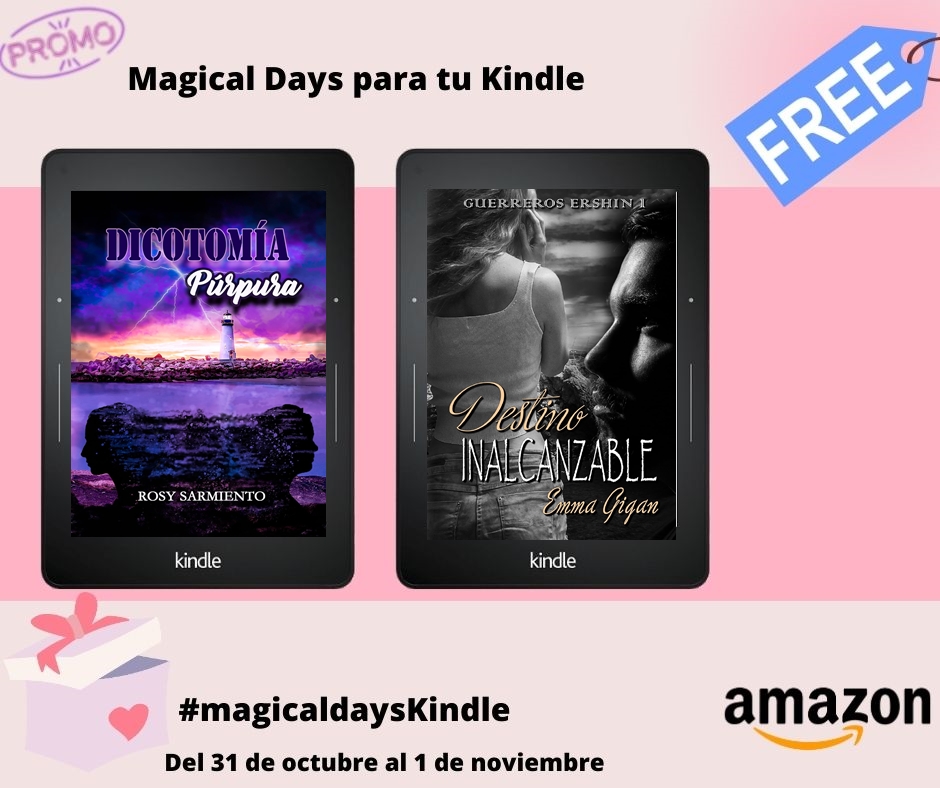 ¡Quedan 8 días para el Magical Days para tu Kindle! ¡Qué nervios! 31 novelas gratis, los días 31 de octubre y el 1 de noviembre.
¿Te lo vas a perder?
#magicaldaysKindle #magicaldayskindle