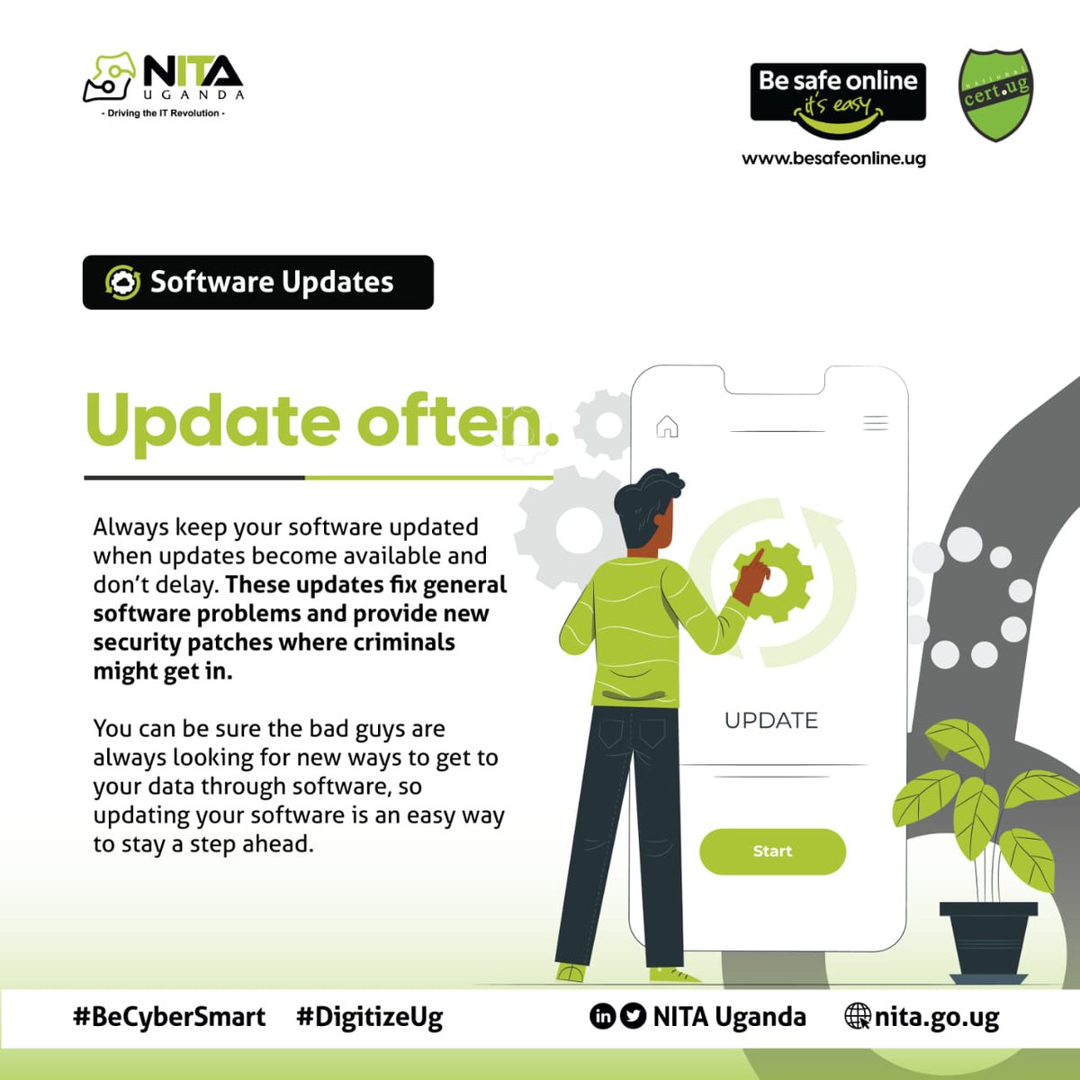 #CybersecurityAwarenessMonth One of the easiest ways to keep information secure is to keep your software and apps updated. The updates fix general software problems and provide new security patches where criminals might get in. #BeCyerSmart #DigitizeUG
