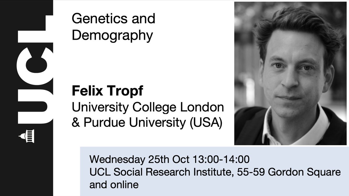Nicolás Libuy R. (@nicolibuy) on Twitter photo This Wednesday, 25th October, 1-2 pm, <a href="/fctropf/">Felix C. Tropf</a> will present at the QSS-CLS seminar. He will discuss some recent genetic discovery studies for traits of demographic interest! Join us in person or online!
🔗 shorturl.at/bdpy3 This Wednesday, 25th October, 1-2 pm, <a href="/fctropf/">Felix C. Tropf</a> will present at the QSS-CLS seminar. He will discuss some recent genetic discovery studies for traits of demographic interest! Join us in person or online!
🔗 shorturl.at/bdpy3