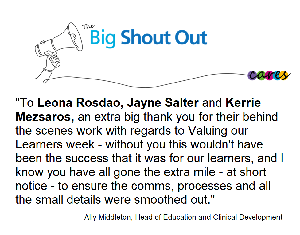 Congratulations to Leona and Kerrie from Learning and Development for their Big Shout Out last week! ⭐️🙌