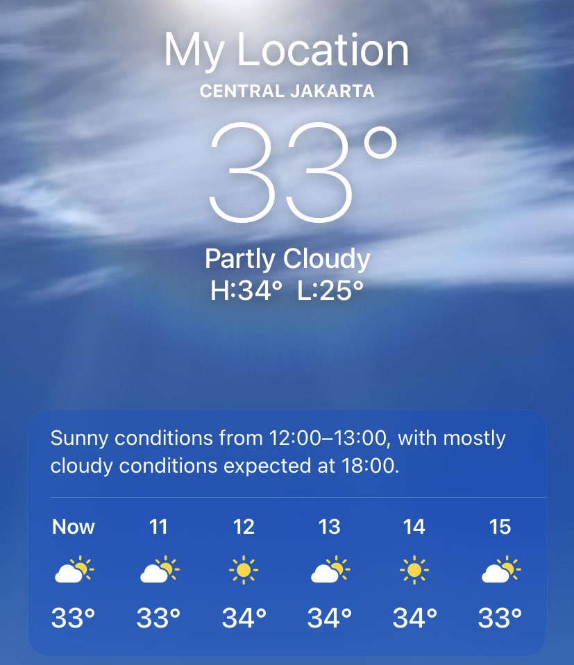 Di Jakarta saat ini suhu udara terukur 33 derajat celcius. Phewww cukup panas n pengap ya. 

Gimana suhu udara di kota Liviners?