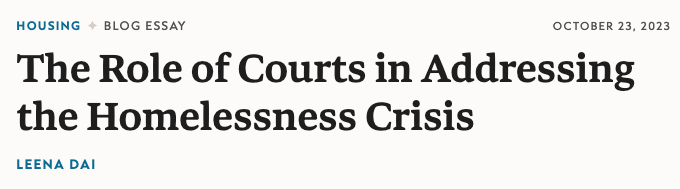 The Sacramento District Attorney recently sued City Hall for its failure to rectify the city's homelessness crisis, seeking an injunction for the City to 'enforce its laws.' Will lawsuits like these be an effective remedy? ➡️ harvardlawreview.org/blog/2023/10/t…