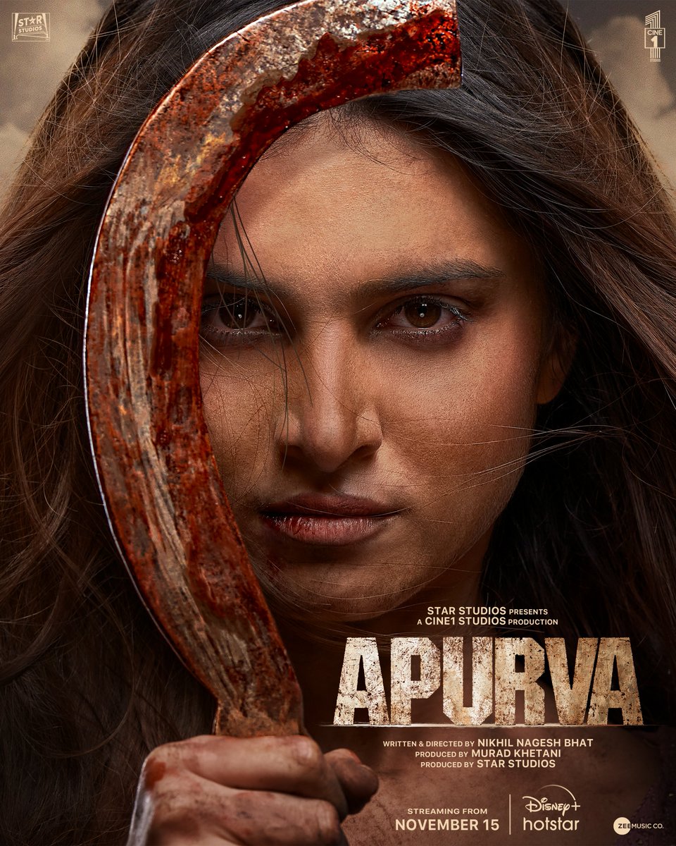 When there’s no way out, Apurva goes all in. 

Here’s your first look before this thriller hits your screen on November 15th! 

#TaraSutaria @nixbhat @nowitsabhi #DhairyaKarwa @rajpalofficial @StarStudios_ @MuradKhetani #BikramDuggal @Cine1Studios #AkankshaAshit #AnshumanMahaley