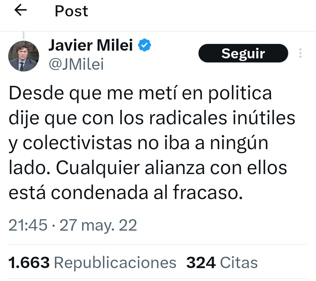 marlob22's tweet photo. No creo que Javier borre el tuit, pero bueno... Por las dudas... Dejo esto por acá #EleccionesArgentina2023 https://t.co/9RWnL0UUOl