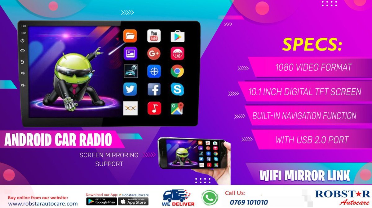 RobstarAutocare's tweet image. Back in stock!
Usher in in style! Get your car a new #androidradio...free installation at our autocare centre...the season is here.
#vusitustoday