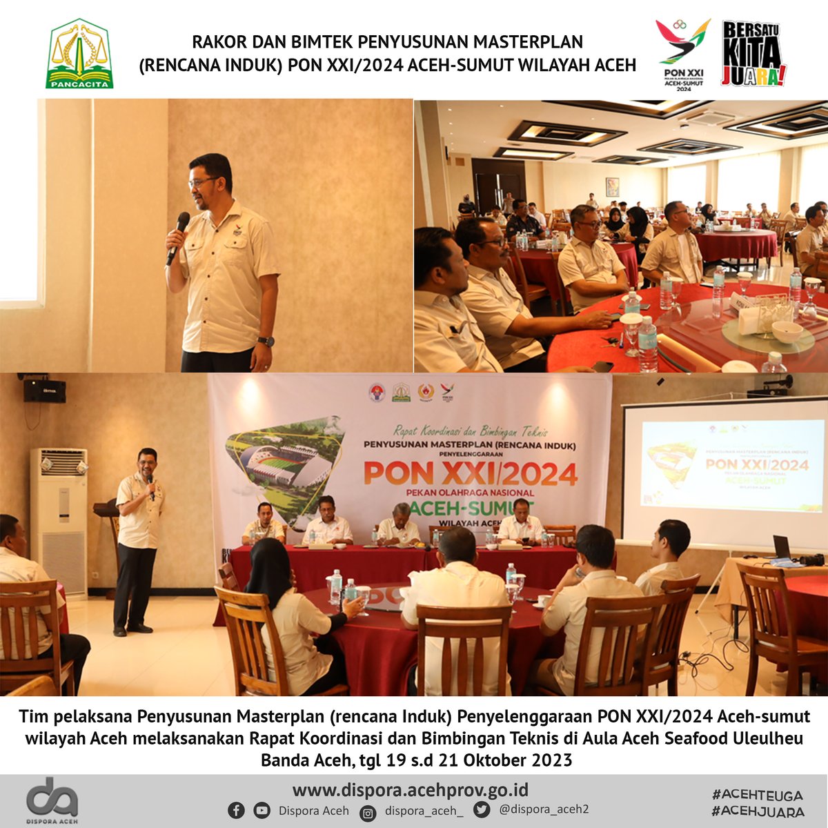 dispora_aceh2's tweet photo. Rakor dan Bimtek Penyusunan Masterplan (Rencana Induk) PON XXI/2024 Aceh-Sumut Wilayah Aceh https://t.co/kikzhkGBlJ