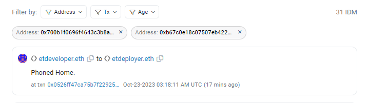 etcommunityeth's tweet photo. $ET Dev just made a new communication on Etherscan 17 min ago๐ฝ
"Phoned Home."
https://t.co/XN75hl7PRO
CHART:
https://t.co/LLN43Ek8sk
#ALIENS #MEMECOINS #ETH #BTC #THEONEQUESTION #UFO #DOGE #SHIB #UAPs #ufotwitter https://t.co/BIHbgkTfmM