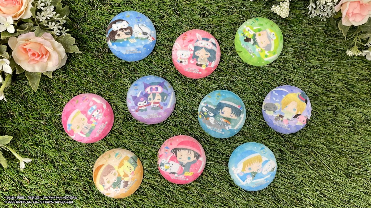 ミカサ 進撃の巨人 サンリオ コラボ クロミ 缶バッジ セット ミカサ