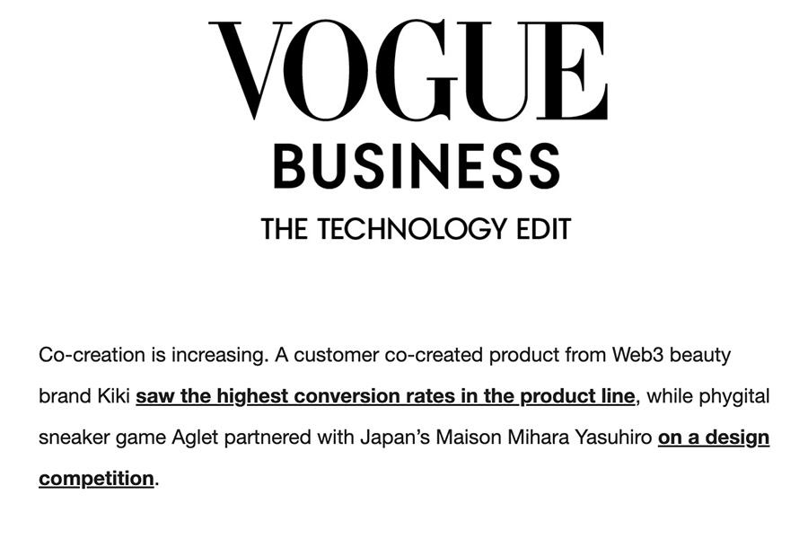 PplaSocial's tweet image. Congrats @AgletApp on the collab with MMY and mention in @voguebusiness #TechEdit newsletter! 

aglet.app/creatorsmonth?…