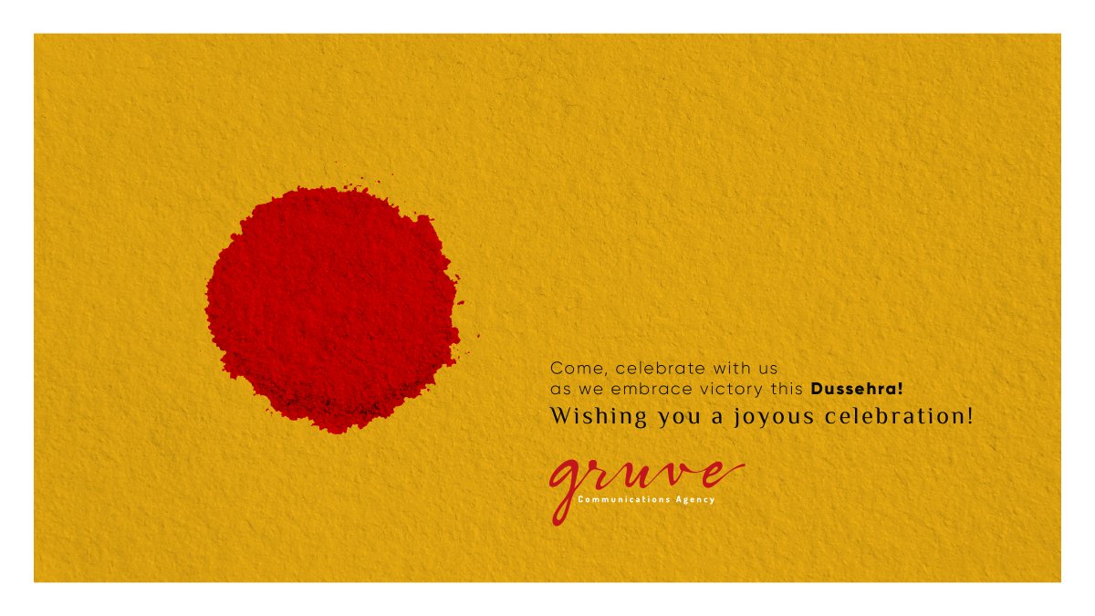 GruveGlobal's tweet photo. We wish you all a very happy Dussehra.

#Dussehra #Vijayadasami #Durgastami #MaaGoddess #GruveCommunications #Ayudhapooja https://t.co/yo3BanX0xS