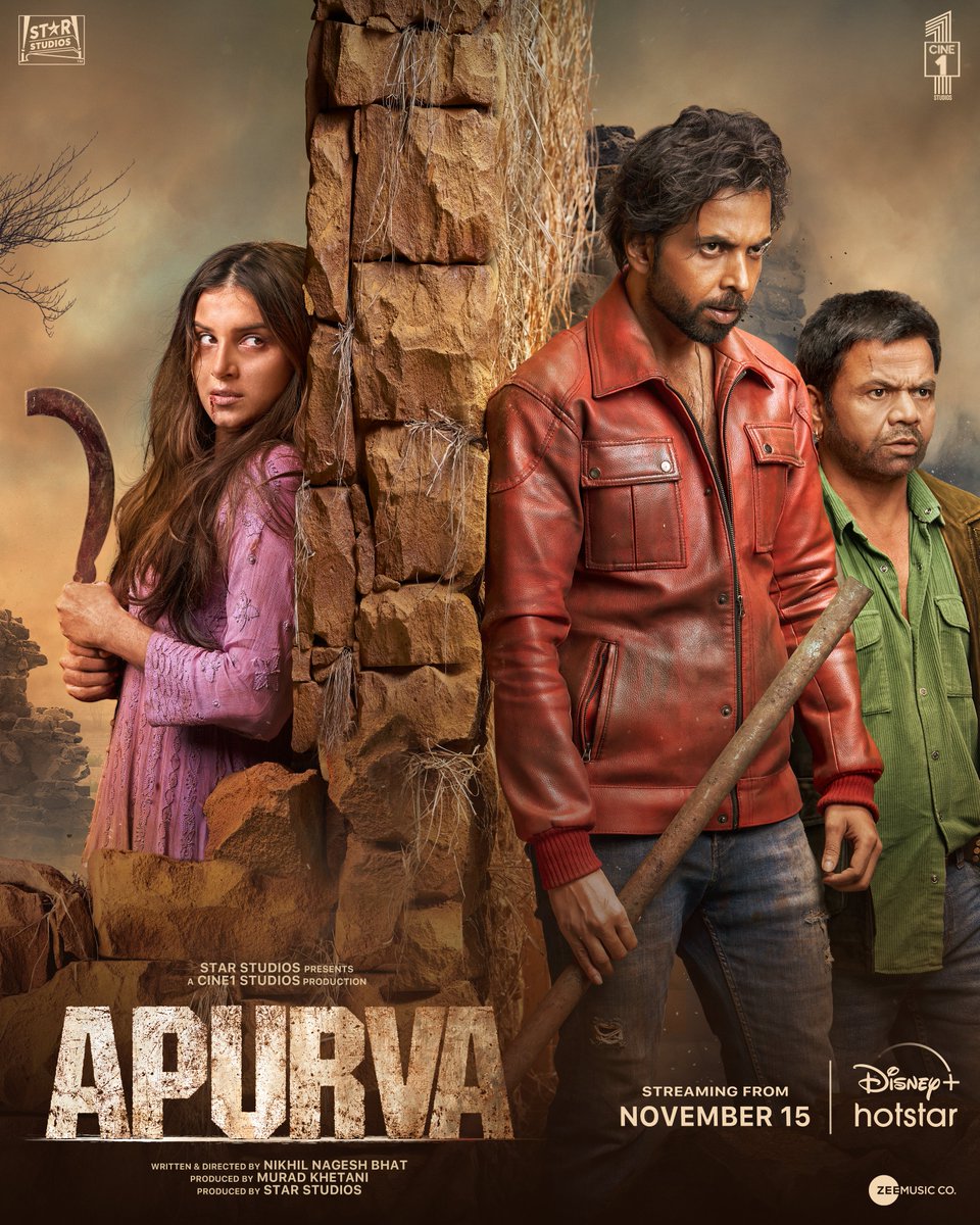 Apurva’s fight for survival will make you question: how far is too far? 

Watch #Apurva from the edge of your seat on November 15th!

#TaraSutaria @nixbhat @nowitsabhi #DhairyaKarwa @rajpalofficial @StarStudios_ @MuradKhetani #BikramDuggal @Cine1Studios #AkankshaAshit