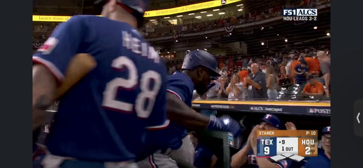 This picture right here is what I love the most. Not the players. But a man standing behind the dugout who has dedicated his voice for the @rangers his whole career! This man needs a ring more than most! <a href="/TEXPAMAN/">Chuck Morgan</a>