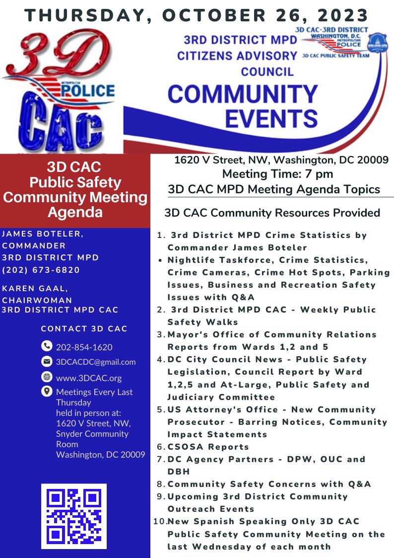 3D CAC - 3rd District MPD Citizens Advisory Coun. tweet media