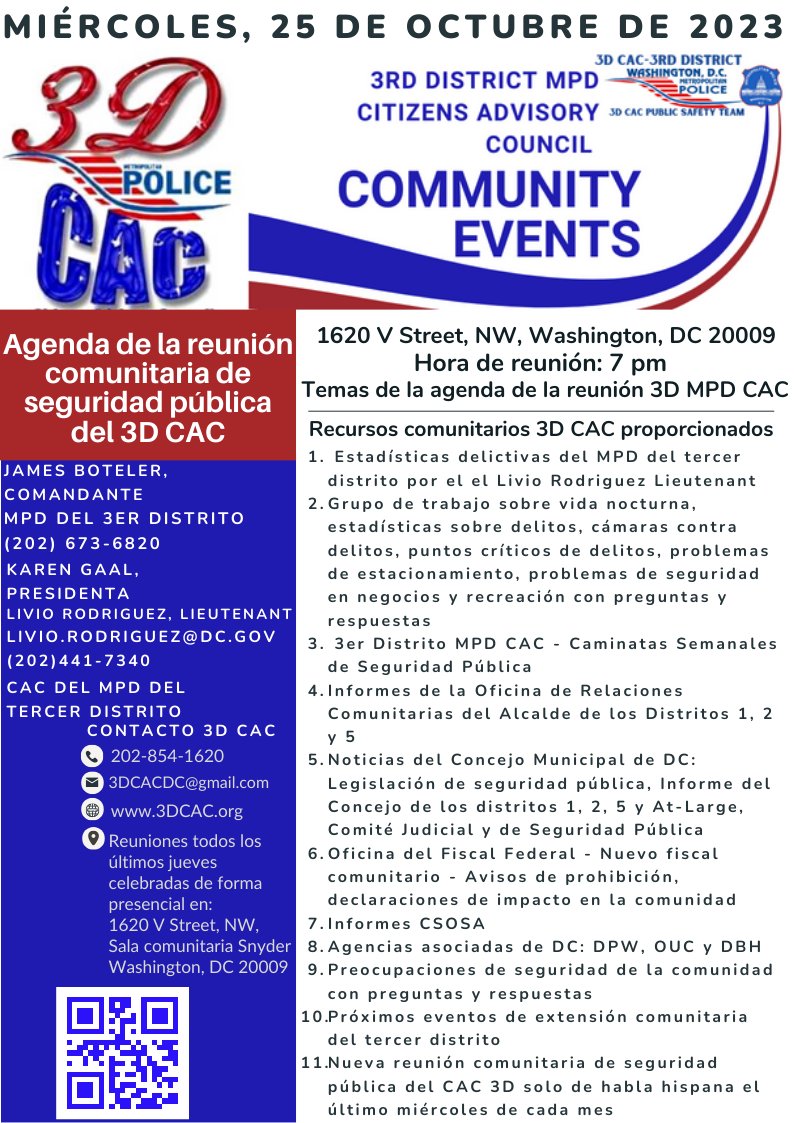 3D CAC - 3rd District MPD Citizens Advisory Coun. tweet media