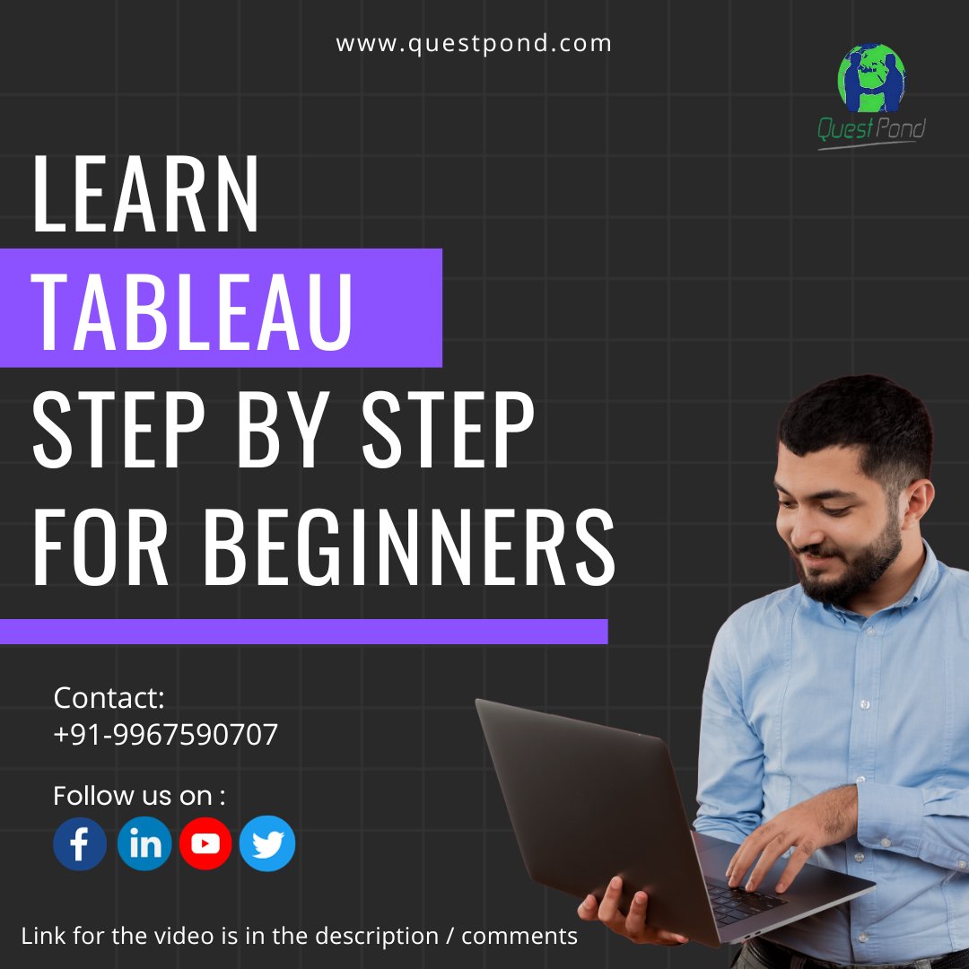questpond's tweet image. 🖥️ Unlock the power of data with Tableau! Follow along as we break it down step by step for beginners.
🔗 Link : youtu.be/JqvWgN2smOo
.
.
.
#BestOfTableauWeb #tableau #Data #analytics