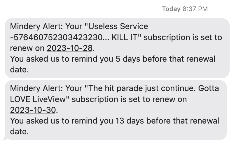 Andevrs's tweet photo. Our tiny team has been slowly but surely working on @minderyapp. We now have text alerts. This is a huge milestone for us, we are almost ready to bring on some testers! 😍🥳 #myelixirstatus #buildinpublic #development https://t.co/KIrna9OkRO