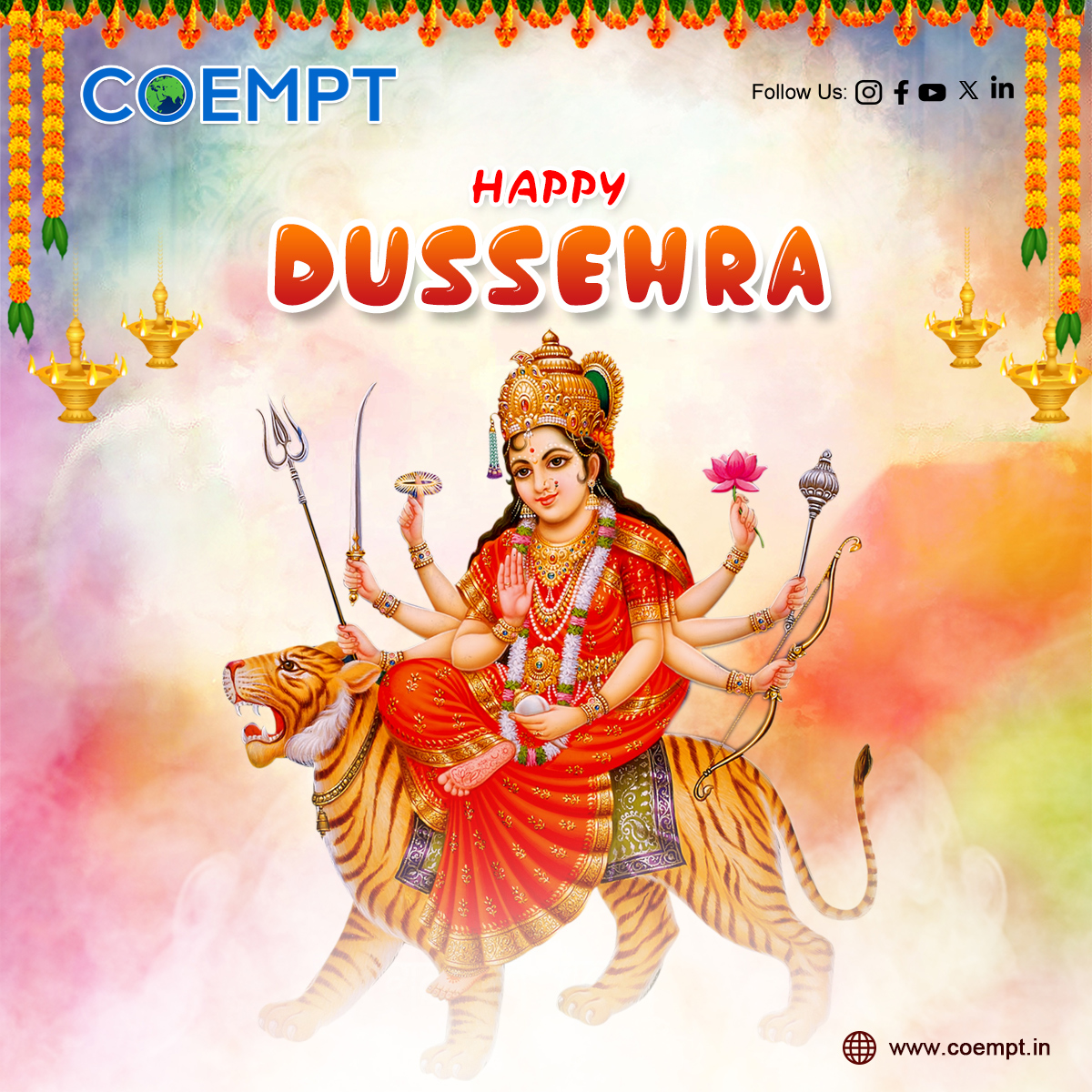 coempt_eduteck's tweet photo. Happy Dussehra - COEMPT EDUTECK Pvt Ltd
#dussehra #happydussehra #durgapuja #vijayadashami #india #navratri #coempt #coempteduteck #onex #onmark #edulib #digitallab #examination #examinationsolutions #learning #learningsolutions #vsnraju #educational #technology https://t.co/cpvhqBX7OO