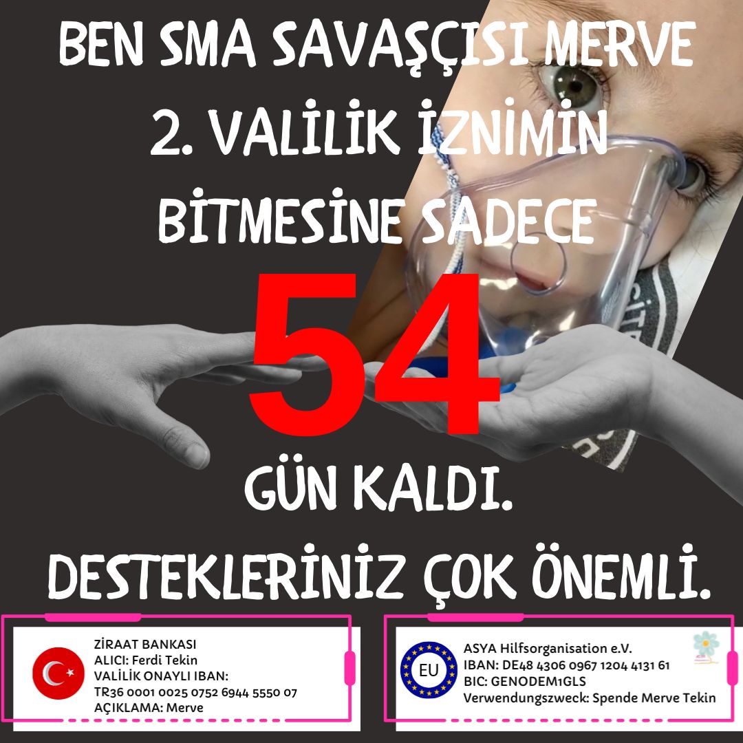 merveye_umut_ol's tweet photo. Son 54  gün‼️ Eğer bana yardım etmezseniz 54 gün sonra hastalığıma değil parasızlığa yenileceğim. 5 yaşında umut dolu bir çocuğum ve yaşamak istiyorum. 2.Valilik iznim biterse şansım kalmayacak. Lütfen beni kurtarın. https://t.co/MBpGLBU7de