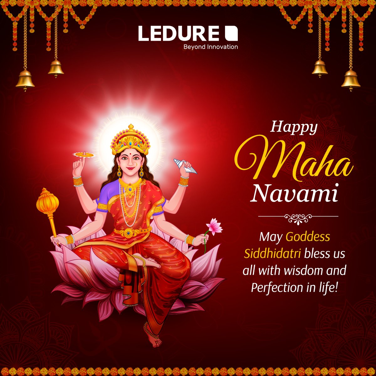 LEDURELIGHTINGS's tweet photo. Maa Siddhidatri illuminates our lives with the perfection of Ledure lights. May her wisdom guide us towards a luminous and perfect journey. Happy Maha Navami!🌼
#NavratriBlessings #MaaDurga #FestivalVibes #Ledure #LedureIndia #MaaSidhhidatri #Navratri #HappyMahaNavami https://t.co/WsQ6I0pz0t