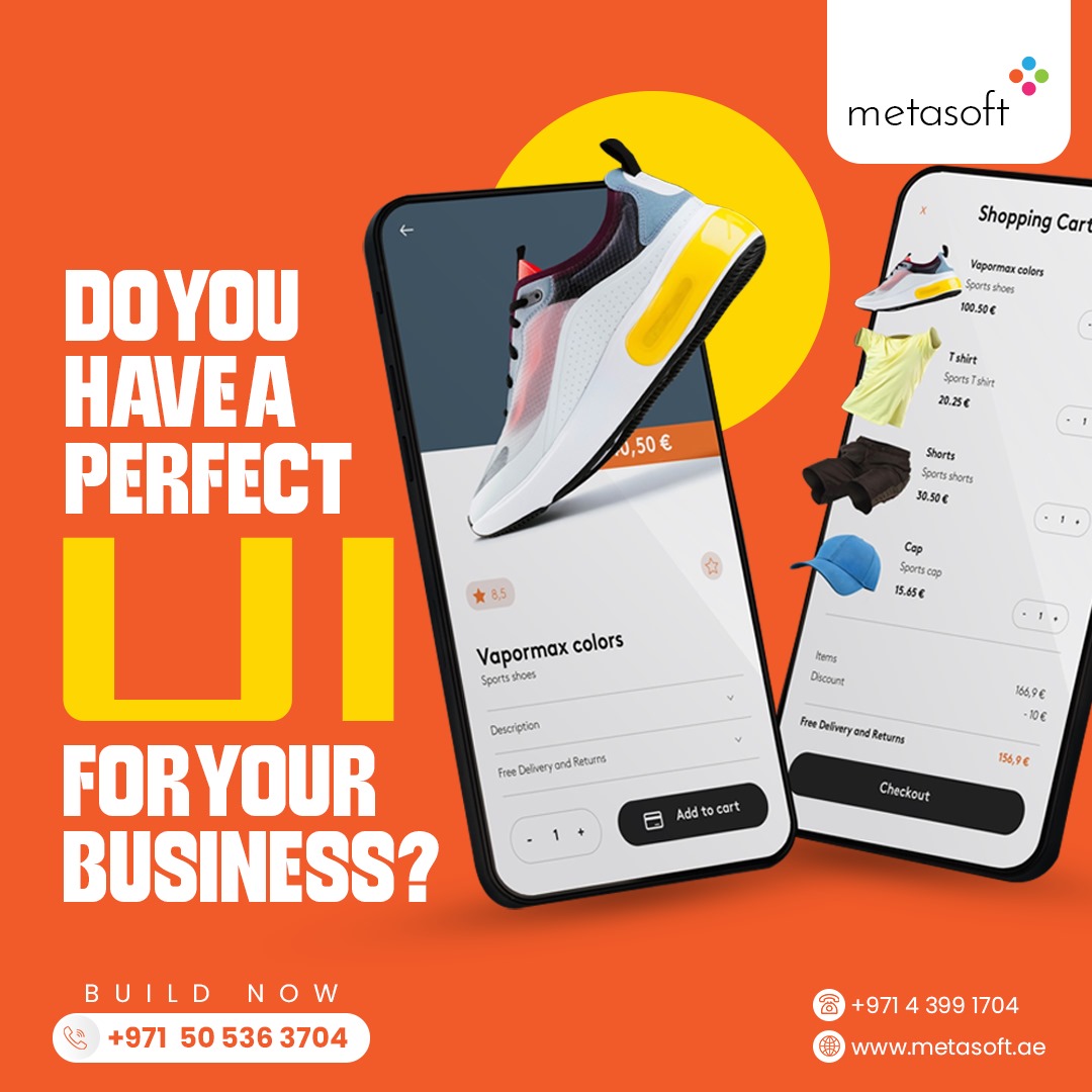 Metasoft_it's tweet photo. A great UI is crucial for any successful business, being the forefront of your brand and the initial point of contact for customers, allowing them to easily find what they need and accomplish tasks efficiently. https://t.co/E0AYmo0QQc