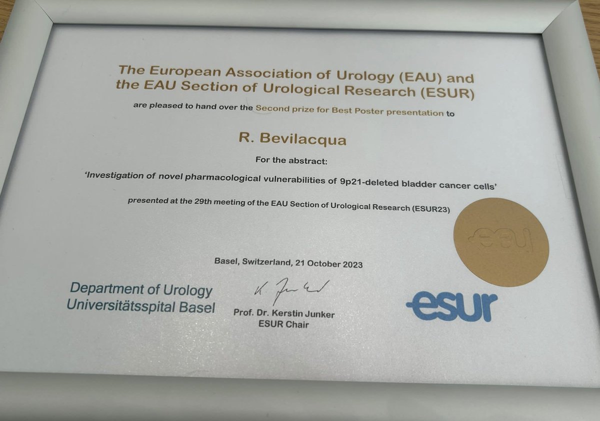 Francesca Demichelis (@francescabzny) on Twitter photo Kudos Riccardo Bevilacqua! II poster prize #ESUR23: vulnerabilities of 9p21 deleted #bladdercancer
<a href="/paola_gasperini/">paola.gasperini</a> <a href="/cantore_thomas/">Thomas Cantore</a> <a href="/CIBIO_UniTrento/">CIBIO - UniTrento</a>
With <a href="/FaltasLab/">Dr. Bishoy M. Faltas</a> @MariannKruithof
<a href="/ERC_Research/">European Research Council (ERC)</a> #SternbergFoundation Kudos Riccardo Bevilacqua! II poster prize #ESUR23: vulnerabilities of 9p21 deleted #bladdercancer
<a href="/paola_gasperini/">paola.gasperini</a> <a href="/cantore_thomas/">Thomas Cantore</a> <a href="/CIBIO_UniTrento/">CIBIO - UniTrento</a>
With <a href="/FaltasLab/">Dr. Bishoy M. Faltas</a> @MariannKruithof
<a href="/ERC_Research/">European Research Council (ERC)</a> #SternbergFoundation