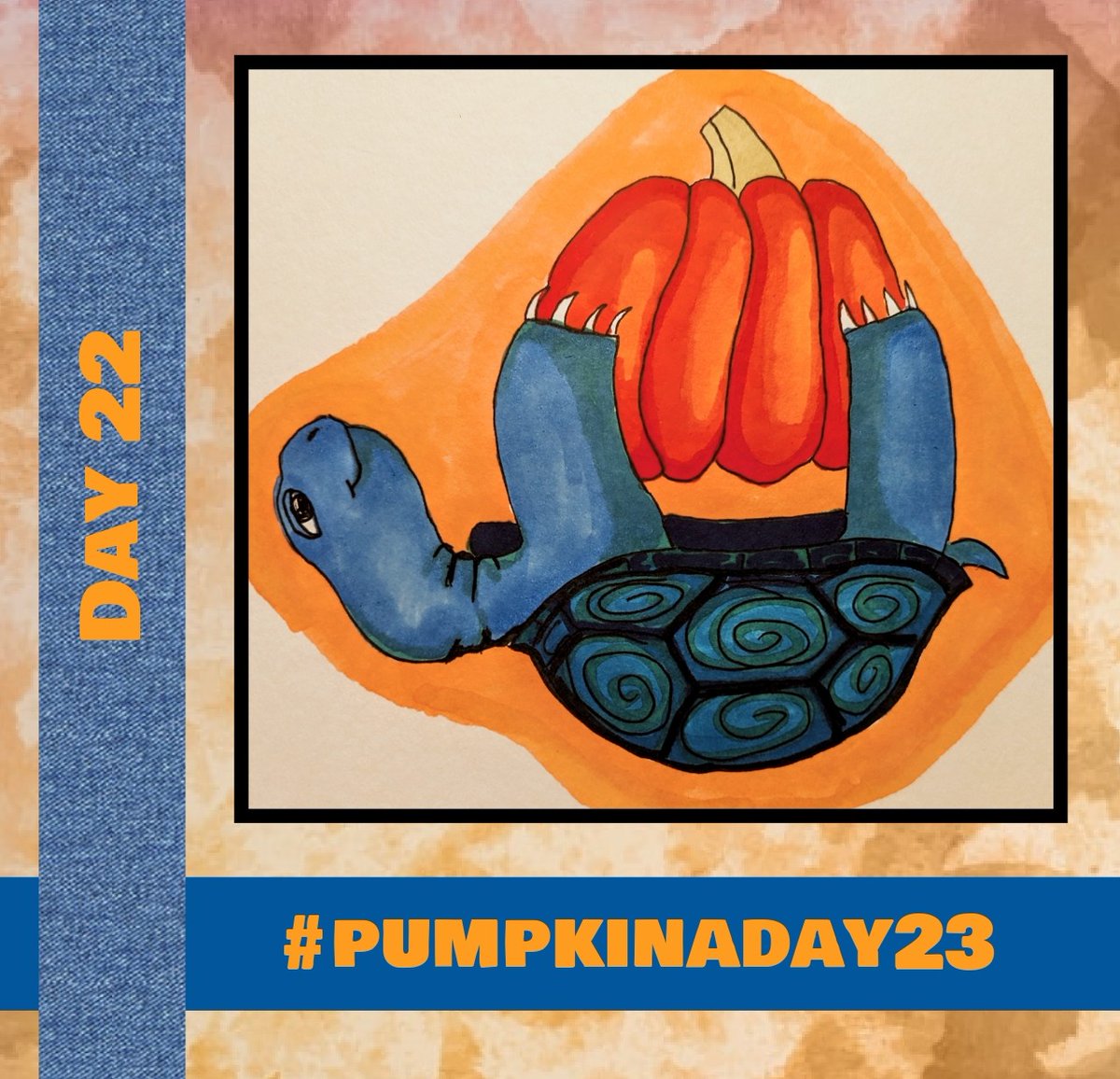 ArtWithMrE's tweet photo. Day 22 of #pumpkinaday23 #pumpkinaday #artchallenge https://t.co/7Zg74wBb2F