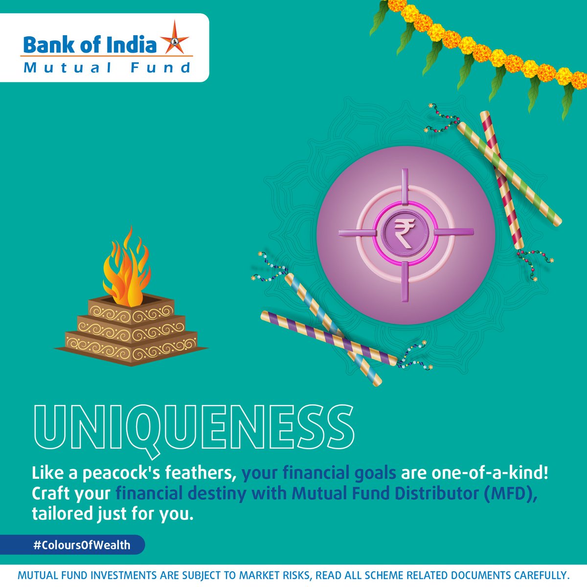 May your financial journey be as unique as a peacock's feathers. Wishing you tailor-made success.

#BankofIndiaMutualFund #ColoursOfWealth #navratri2023 #MFD #MutualFundDistributor #momentmarketing #topical #topicalpost #investing #stayinvested #investor #financialfreedom
