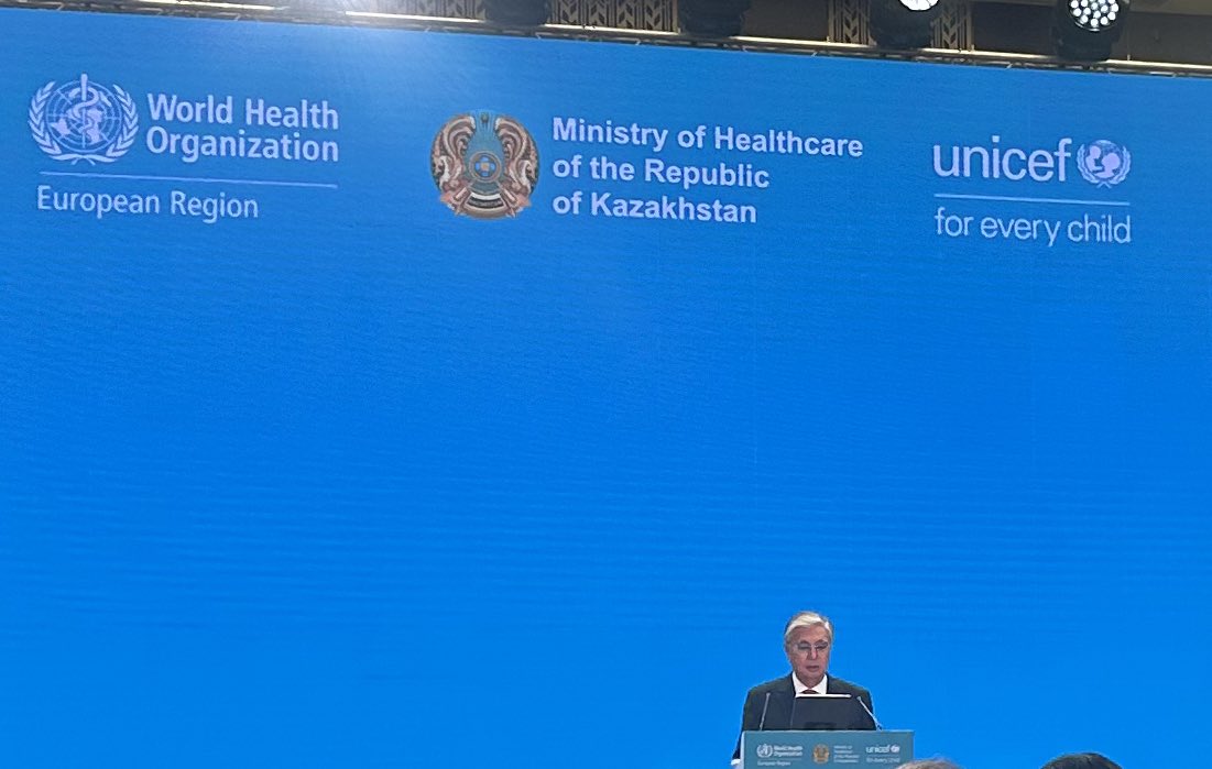 paudbg's tweet photo. More relevant than ever, the Almaty and Astana declarations on Primary Health Care are the Magna Carta of global health, supporting the fundamental human right to health - Kassym-Jomart Kemeluly, President of the Republic of Kazakhstan. 

#PHC #PHC4UHC #PHC2023 https://t.co/MzGVL0T3ej