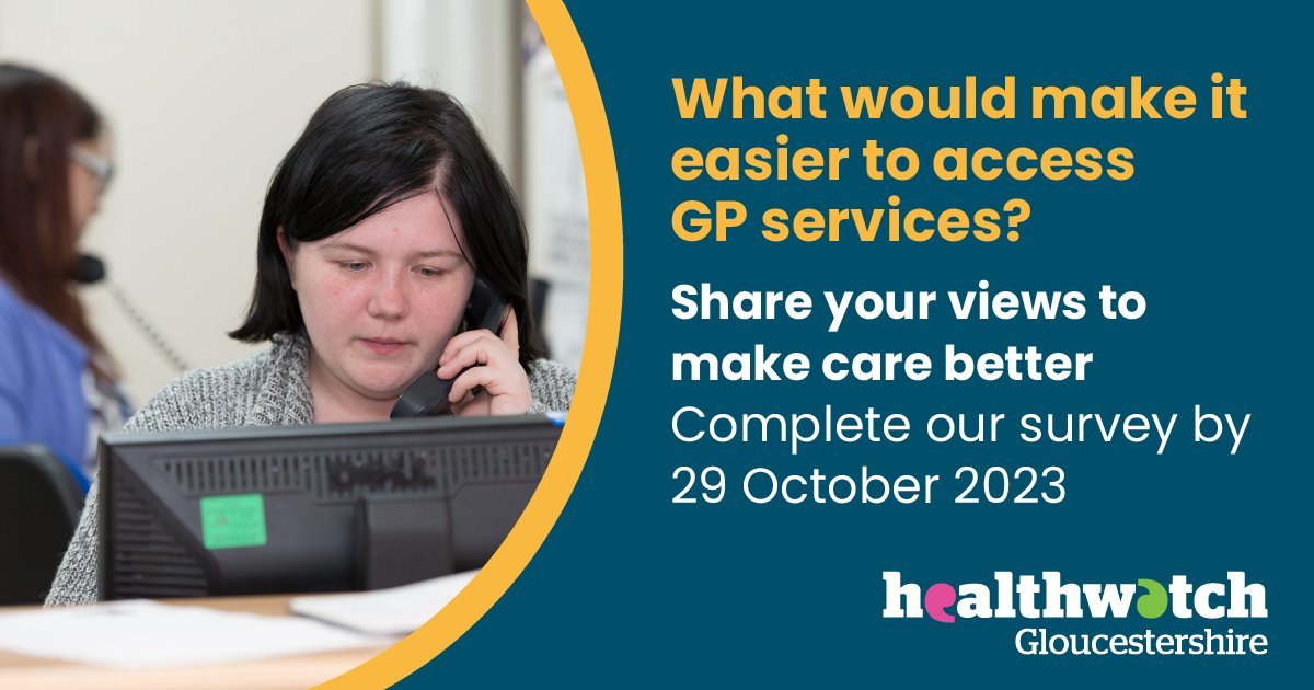 There's still time to have your say. We want to hear about your experiences of accessing care through your GP practice in #Gloucestershire. Complete our survey by 29 October. Read more bit.ly/45dYzCU
