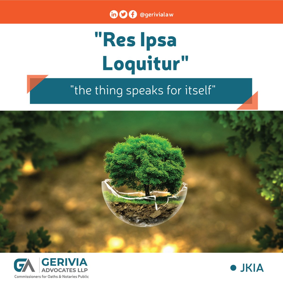 GeriviaLaw's tweet photo. TODAY'S LAW LINGO......"Res ipsa loquitur " is a Latin phrase, which literally translates to “the thing speaks for itself.”

Talk to us today:
============
📱 +254 700 135 555 
📩 legal@gerivia.co.ke 
📌 JKIA
#GeriviaLaw #LawLingo #ResIpsaLoquitur #thethingspeaksforitself https://t.co/bfjbR8mIDM