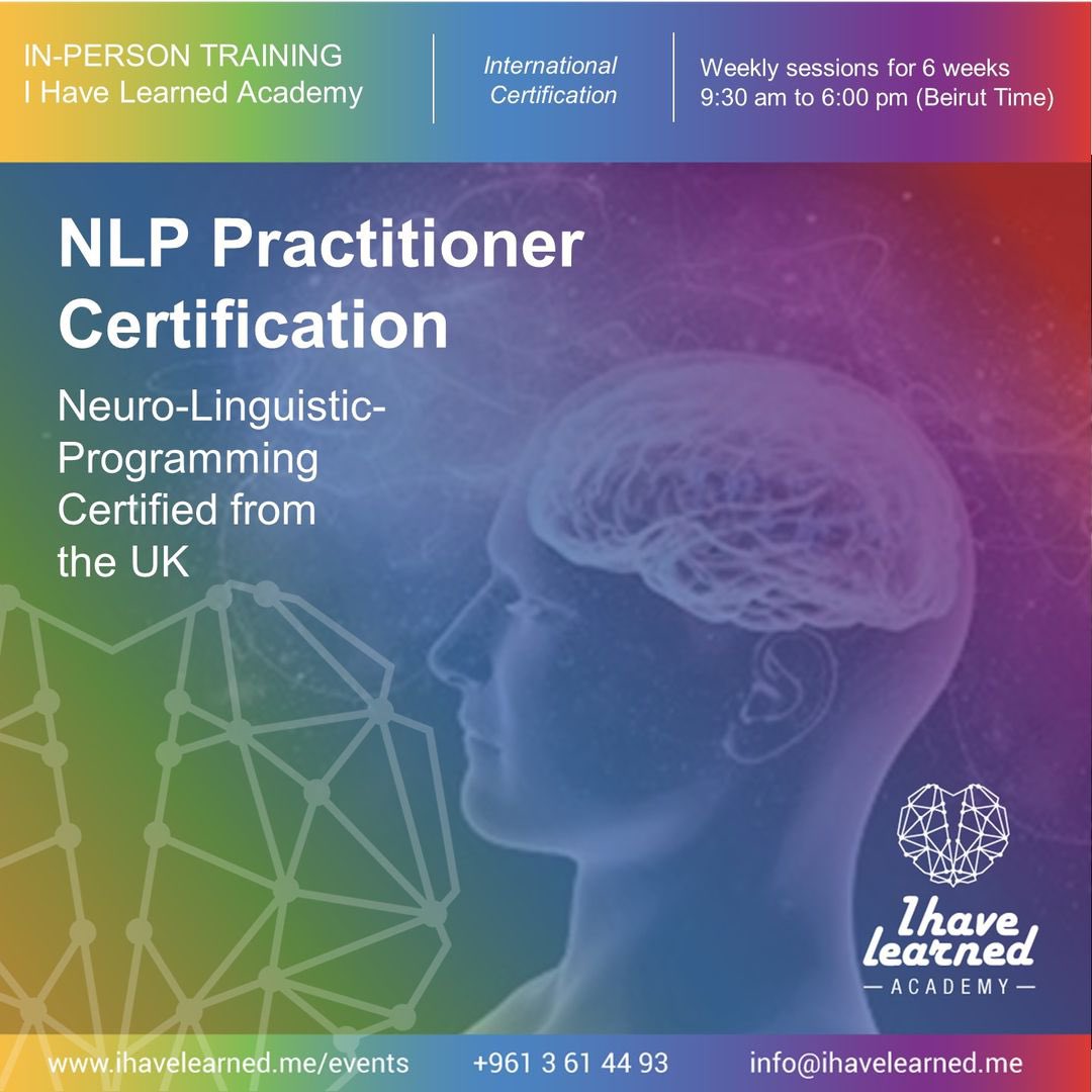 Ready to transform your life? Join the program on a 6-day journey of self-discovery and personal growth with 'The New Generation of NLP' course. Book your slot now ihavelearned.me/event/nlp-prac… #Lebanon #Beirut 
#NLP #SelfDiscovery #Success #Neurolinguisticprogramming