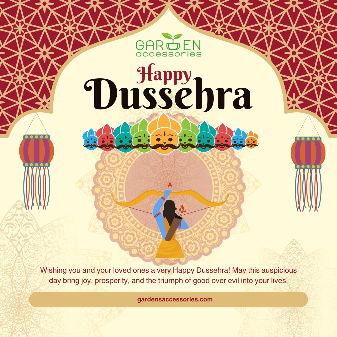 On this day of victory, let's conquer our fears and celebrate the triumph of good over evil. Happy Dussehra to everyone!

Visit our website: gardensaccessories.com

#FestivalOfLights #GardenEnchantment #dussehra #TraditionMeetsNature #FestiveGarden #DivineDecor #NatureInBloom