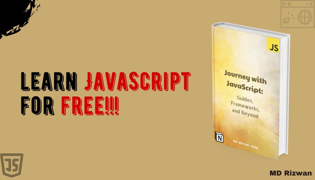 mdrizwanalam72's tweet image. Master Javascript for FREE.

With  "Journey with JavaScript: Guides, Frameworks, and Beyond"

100+ Resources all in one place.

Grab it for FREE.

Drop a 👋🏼 in the comments,

Make sure you follow me, So that can DM You.