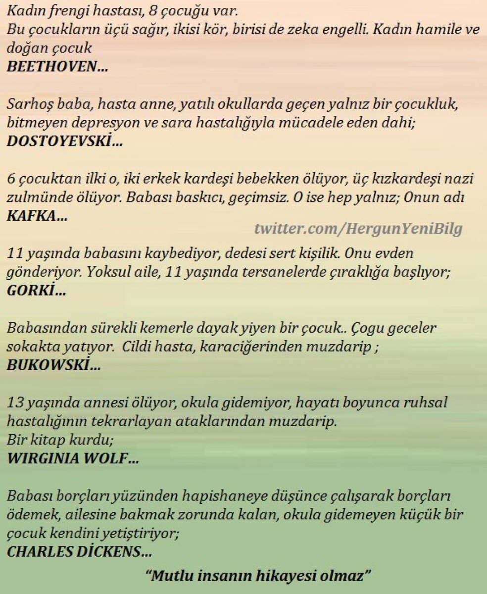 Mutlu insanın hikayesi olmaz: