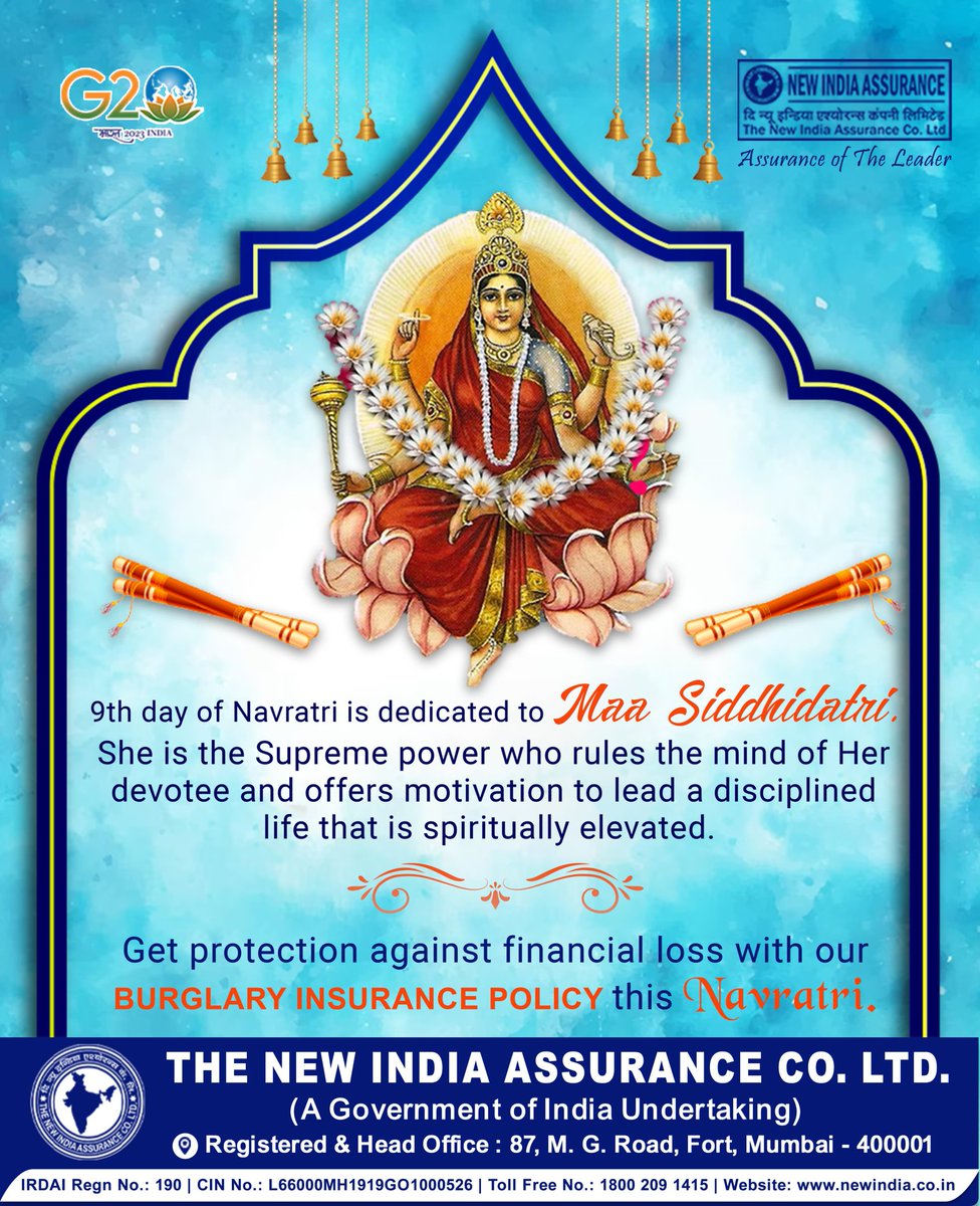 NewIndAssurance's tweet photo. Don’t let the thieves ruin your festive mood, buy a burglary insurance policy and secure your assets this Navratri.
#burglaryinsurance #theftinsurance #businessinsurance #chorikainsurance #chorikabima #stockinsurance #furnitureinsurance #machineryinsurance
#equipmentsinsurance https://t.co/vcTIL8sgFd