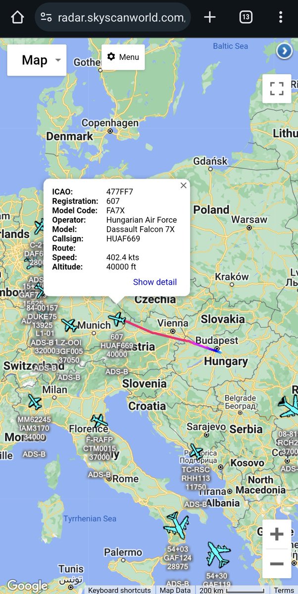 scan_sky's tweet photo. Swedish Air Force 🇸🇪 - Gulfstream G550 TP-102D - 102005 - #SVF656
Hungarian Air Force 🇭🇺 - Falcon 7X - 607 - #HUAF669
Italian Air Force 🇮🇹 - Falcon 900EX EASy - #MM62245 - #IAM3170 https://t.co/7rYOJp3MDu